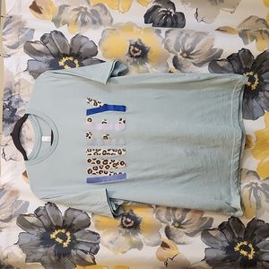 "WIFEY" tshirt on Bella Canvas size XL, relaxed fit, cute cheetah print letters